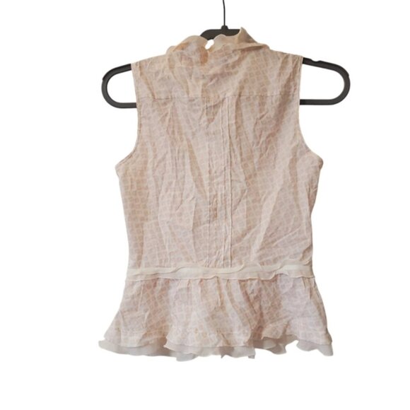 Hugo Boss Ellena Y2K Cotton Whimsical Fairy Feminine Coquette Tie Front Top 2 - Picture 5 of 12